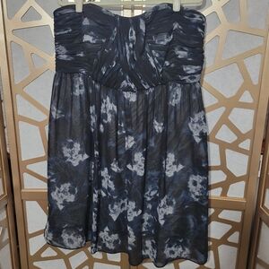 NWOT DONNA MORGAN Inky Blue Floral Strapless Dress